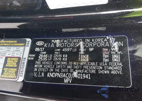 2018 Kia Sportage Ex from USA, damaged, VIN KNDPN3AC0J7401941